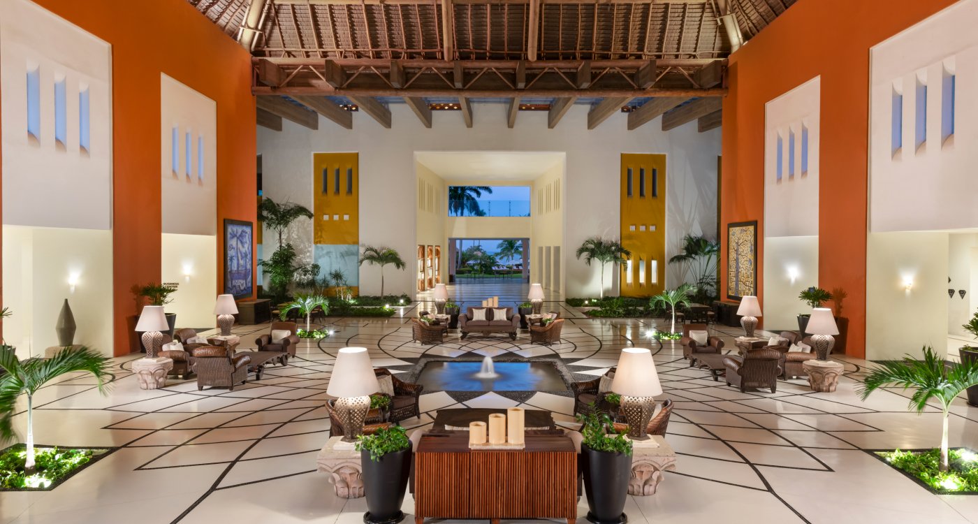 Luxurious resort lobby at Grand Velas Riviera Nayarit