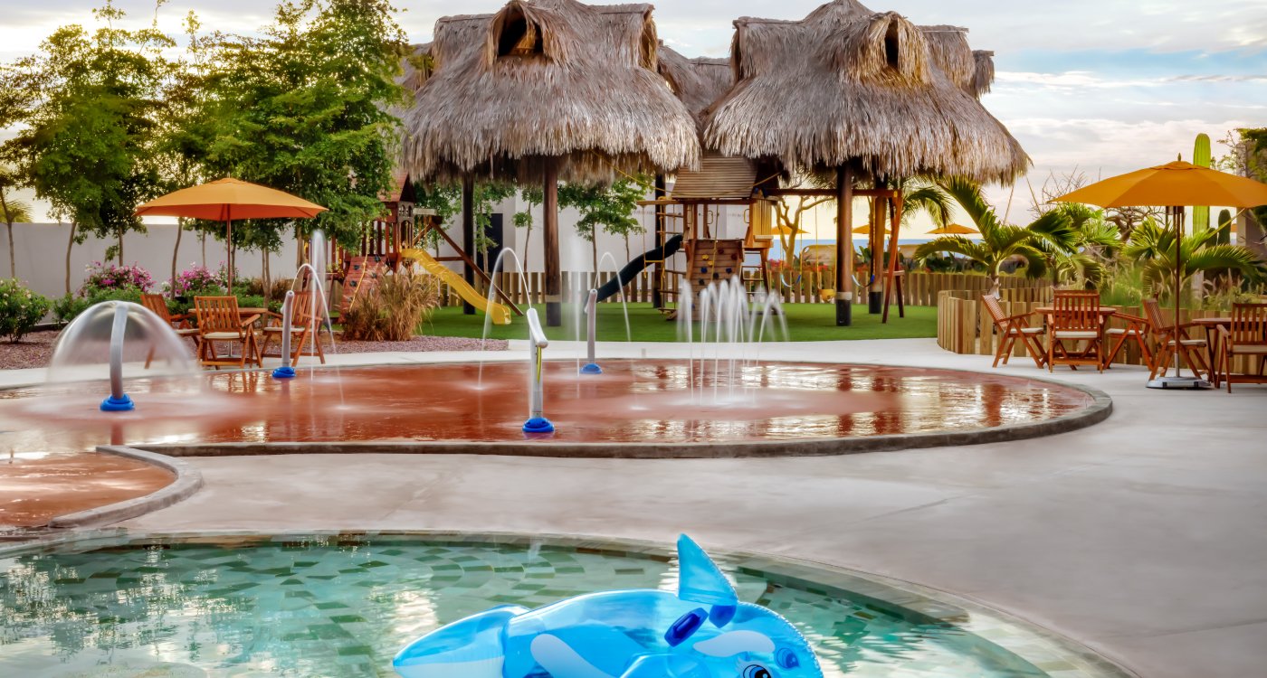 Water fountain in pool at Grand Velas Los Cabos